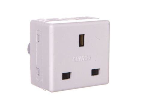 Gniazdo 2P+E 13A brytyjskie STD z osłoną białe GW20208