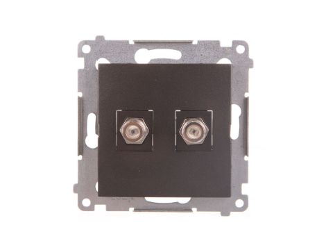 Simon 54 Gniazdo antenowe podwójne typu F antracyt DASF2.01/48