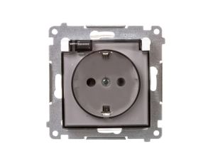 Simon 54 Premium Gniazdo Schuko do wersji IP44 z przeslonami (moduł) 16A, 250V białe DGSZ1BZ.01/11A