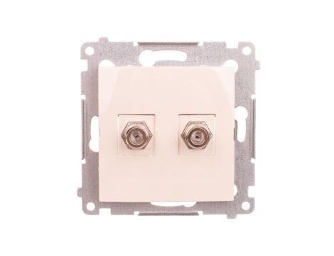 Simon 54 Gniazdo antenowe podwójne typu F kremowe DASF2.01/41