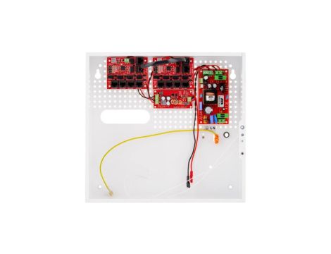 Zestaw buforowy do 9 kamer IP switch PoE 9P+1UP w obudowie wewnętrznej ABOX-F (1x AKU 18Ah), zasilacz 72W