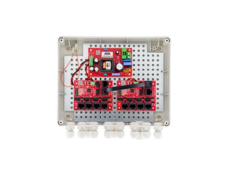 Zestaw do 9 kamer IP switch PoE 9P+1UP w obudowie zewnętrznej ABOX-L2, zasilacz 96W