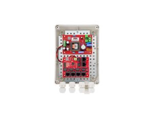 Zestaw do 5 kamer IP switch PoE 5P+1UP w obudowie zewnętrznej ABOX-M2, zasilacz 96W