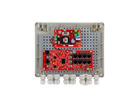 Zestaw do 8 kamer IP switch PoE 8P+2G w obudowie zewnętrznej ABOX-L2, zasilacz 96W