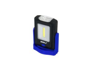 Latarka 1W COB LED+3LED prostokątna z podstawą, baterią
