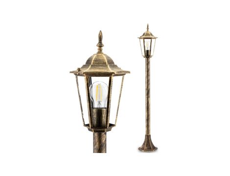 Lampa Ogrodowa Stojąca LIGURIA-LT 1xE27 Wysoka Słupek 96cm Patyna - GOLDLUX (Polux)