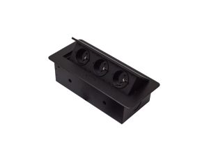 Gniazdo blatowe 3-krotne z pokrywą uchylną czarne GB3PL-BLACK