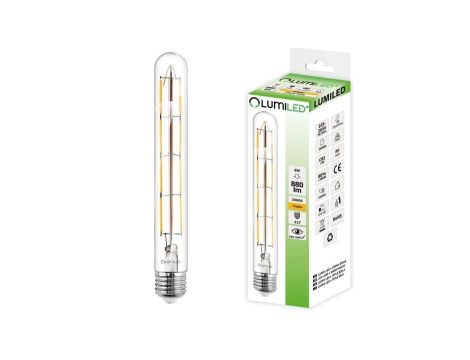 Żarówka LED E27 T30 8W = 65W 880lm 3000K Ciepła 360 Filament LUMILED