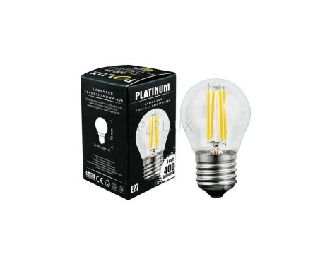 Żarówka LED E27 P45 4W = 35W 400lm 3000K Ciepła 360 Filament GOLDLUX