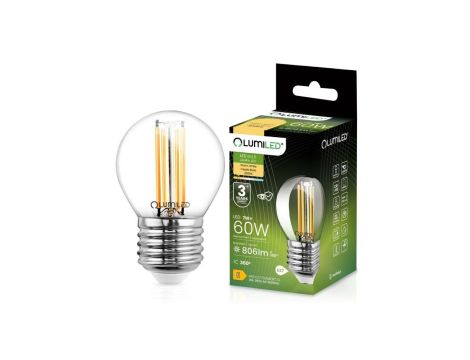 Żarówka LED E27 P45 Filament 7W = 60W 806lm 3000K Ciepła 360 LUMILED