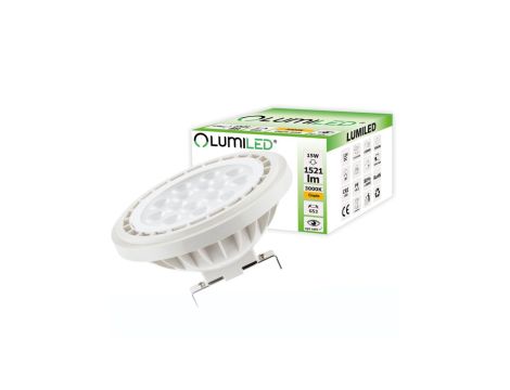 Żarówka LED G53 AR111 15W = 100W 1521lm 3000K Ciepła 38 12V LUMILED