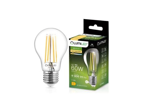 Żarówka LED E27 A60 7W = 60W 806lm 3000K Ciepła 360 Filament LUMILED
