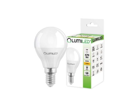 Żarówka LED E14 P45 5W = 40W 470lm 3000K Ciepła 180 LUMILED