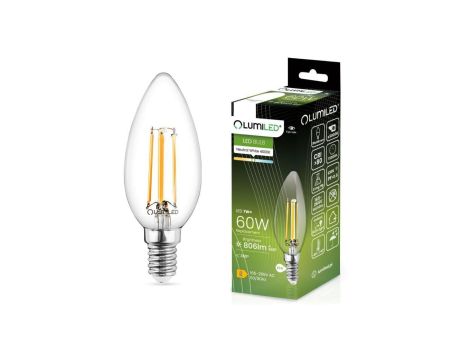 Żarówka LED E14 B35 7W = 65W 806lm 4000K Neutralna 360 Filament LUMILED