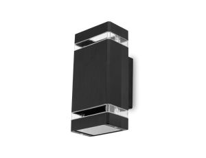 Lampa Ogrodowa Kinkiet Elewacyjny góra dół GU10 Czarny HEDERA LUMILED