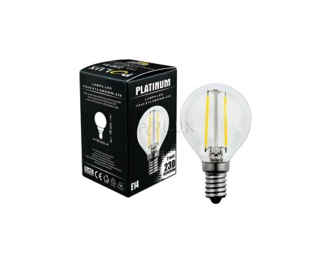 Żarówka LED E14 P45 2W = 23W 230lm 3000K Ciepła 360 Filament GOLDLUX