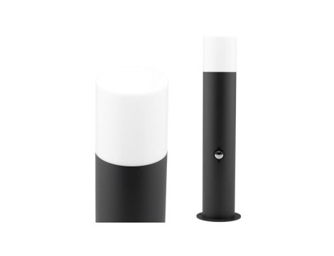 Lampa Ogrodowa LED Słupek E27 TUBA NISKA Grafit 44cm DALLAS GOLDLUX (Polux) Z Czujnikiem Ruchu I Zmierzchu