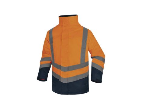 Kurtka ostrzegawcza 5 w 1 z poliestru oxford powlekanego PU, OPTIMUM3, kolor: ​pom fluo-granatowy, rozmiar: XL / OPTI3OMXG