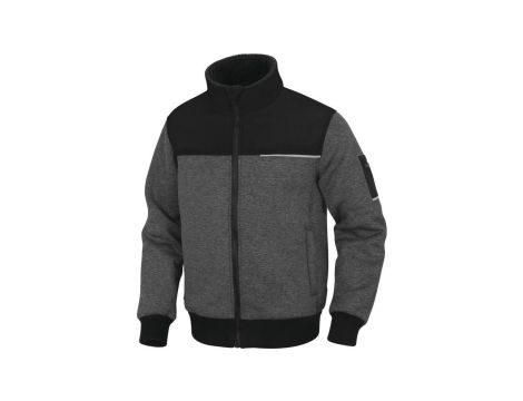 Bluza molton z polaru poliester SHERMAN2, kolor: szaro-czarny, rozmiar: M / SHER2GNTM