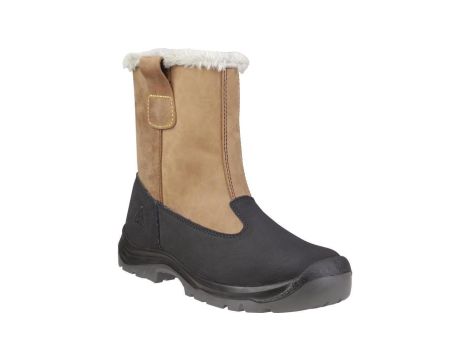 Trzewiki podszyte futrem ze skóry i dwoiny bydlęcej powlekane PU – TAKU S3 SRC CI, kolor: brązowy, rozmiar: 37 / TAKUS3MA37