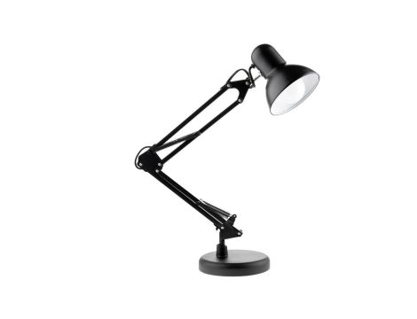 Lampka Biurkowa Kreślarska Stołowa E27 TOBI Czarna Lumiled + uchwyt na blat