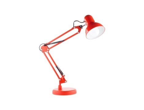 Lampka Biurkowa Kreślarska Stołowa E27 TOBI Czerwona Lumiled + uchwyt na blat