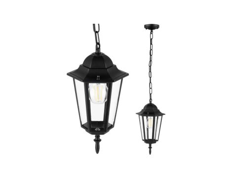 Lampa Ogrodowa Wisząca Zewnętrzna E27 LATARNIA Czarna BELLIS LUMILED