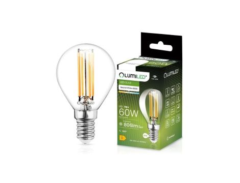Żarówka LED E14 P45 7W = 60W 806lm 4000K Neutralna 360 Filament LUMILED