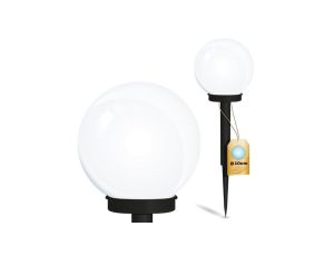 Lampa Solarna Ogrodowa LED ATRIS Wbijana Biała Kula 10cm LUMILED
