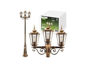 Lampa Ogrodowa Zewnętrzna 3xE27 SŁUPEK LATARNIA 2m Patyna BELLIS LUMILED