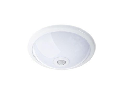 Plafon LED Lampa Sufitowa Natynkowa REGIS 2x E27 IP44 z Czujnikiem Ruchu i Zmierzchu Biały Okrągły 30cm LUMILED