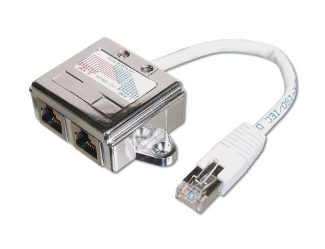 Adapter RJ45/2x RJ45 (gniazdo) ekranowany AT-AG CX2
