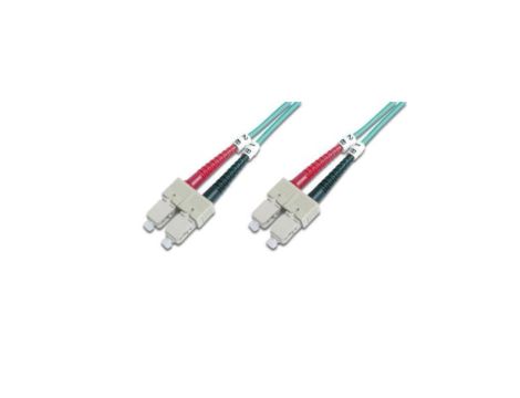 Patch cord światłowodowy SC/SC duplex MM 50/125 OM3 3m LS0H turkusowy DK-2522-03/3