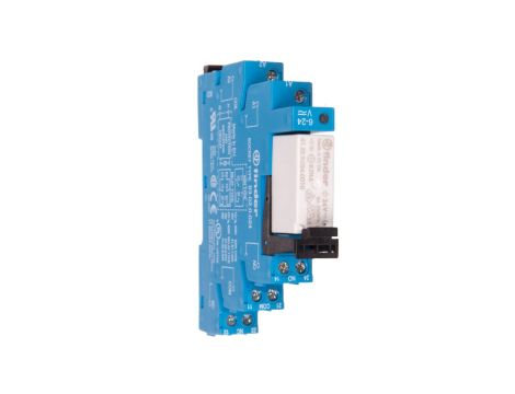 Przekaźnikowy moduł sprzęgający 14mm, 2P 8A 24V AC/DC, styki AgNi, zaciski śrubowe, szyna DIN 35mm 38.52.0.024.0060