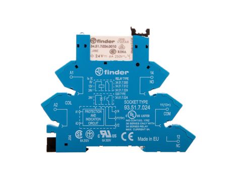 Przekaźnikowy interfejsowy 6,2mm, 1P 6A 24V DC, Zaciski PUSH IN,38.61.7.024.0050