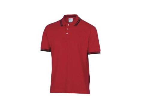 Koszulka polo krótki rękaw kołnierz zapinany na guzik 100 bawełna 210 g/m2 kolor czerwony rozmiar L CORP AGRAROGT