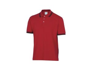 Koszulka polo krótki rękaw kołnierz zapinany na guzik 100 bawełna 210 g/m2 kolor czerwony rozmiar XXL CORP AGRAROXX