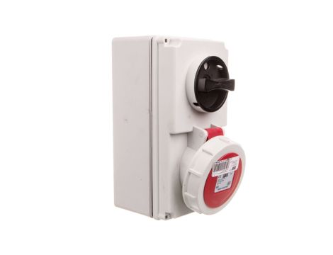 Gniazdo stałe z wyłącznikiem 0-1 małe 16A 4P 400V IP44 /blokada mechaniczna/ 6114-6