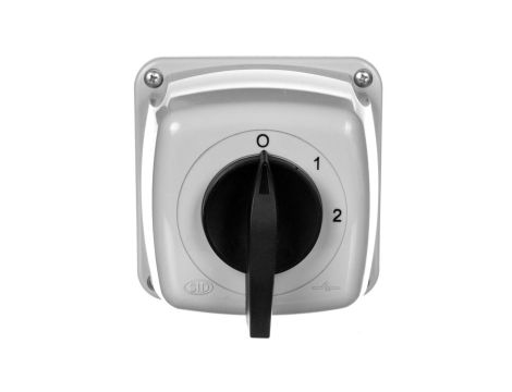 Łącznik krzywkowy 0-1-2 5P 16A w obudowie IP44 Łuk 16-33 921615