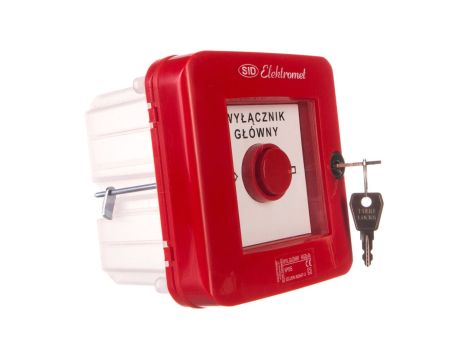 Wyłącznik alarmowy z zamkiem 2Z 12A /WYŁĄCZNIK GŁÓWNY/ IP55 WGZp-2s 921541