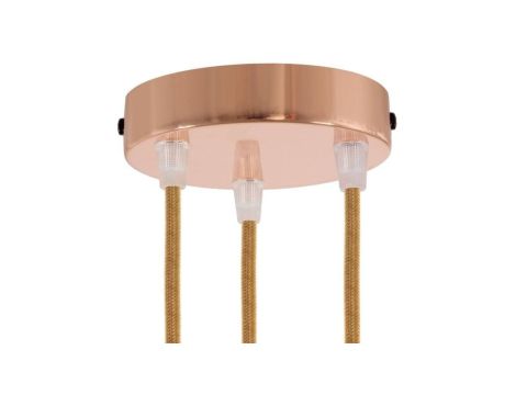 ROZETA DECO 3X METAL CYLINDER MIEDŹ