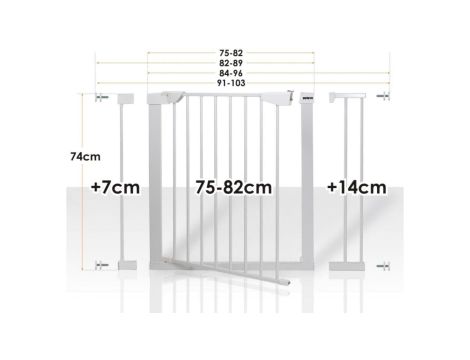 BRAMKA ZABEZPIECZAJĄCA G1 +7+14cm HANKSKIDS
