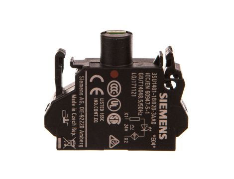 Oprawka blok LED czerwony 24V AC-DC montaż czołowy przył sprężynowe SIRIUS ACT 3SU1401-1BB20-3AA0