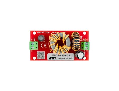 Izolowany moduł do zasilania rejestratora 12V, przetwornica stabilizująca napięcie, Vin 10...15VDC, Vout 12VDC, Iout 4A Pout 50W