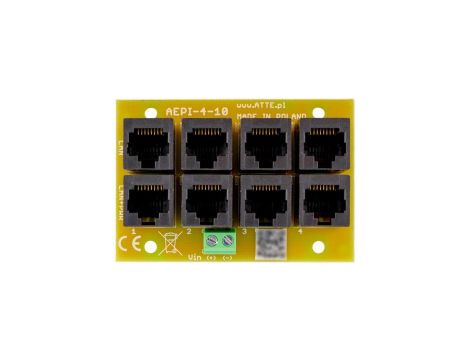 Adapter PoE PASSIVE 4 kanałowy, Fast Ethernet 10/100 Mbps + PoE