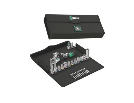 Zestaw narzędzi rowerowych wielofunkcynych kluczy nasadowych i bitów z grzechotką i etui 27 elementów Bicycle Set 7 WERA