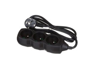 Przedłużacz 3-gniazdowy, 1,5m grafit 3x1,0mm OWY / 24343