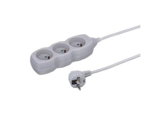 Przedłużacz 3-gniazdowy, 1,5m szary, 3x1,0mm OWY / 24226