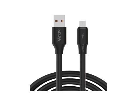Kabel USB - microUSB 120W 3A 1m fast line czarny VA0107 Vayox