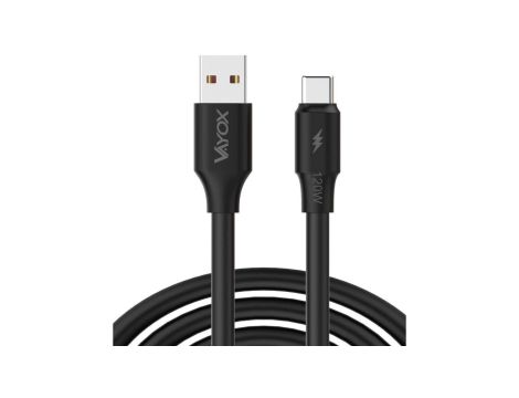Kabel USB - USB-C 120W 3A 1m fast line czarny VA0121 Vayox